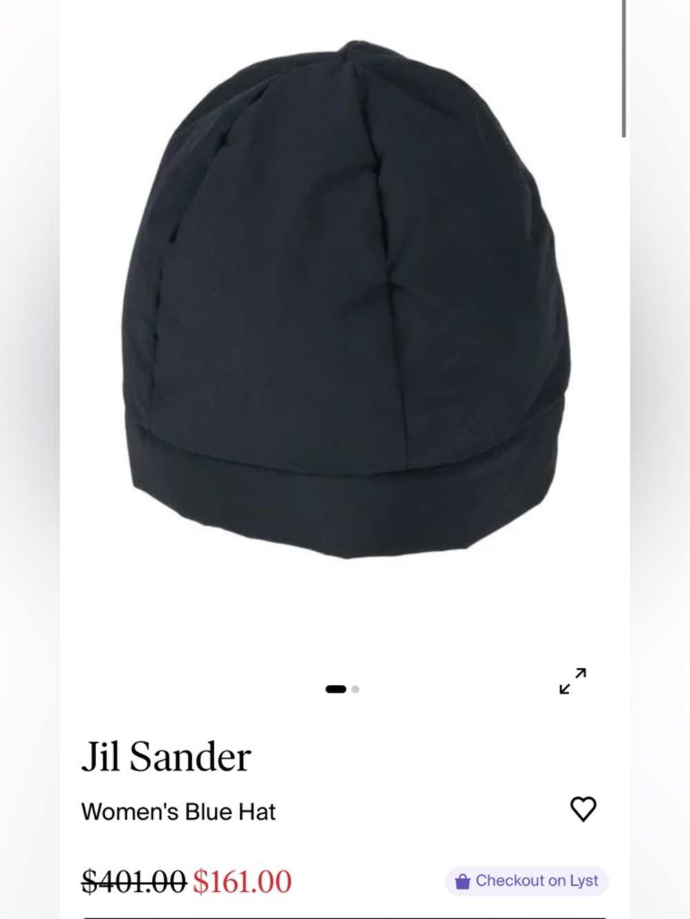 Jil Sander puffer beanie hat in navy blue